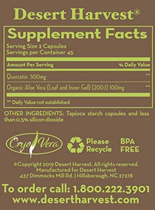 Quercetin | with Super-Strength Aloe Vera - 90 Capsules Oral Supplement Desert Harvest 