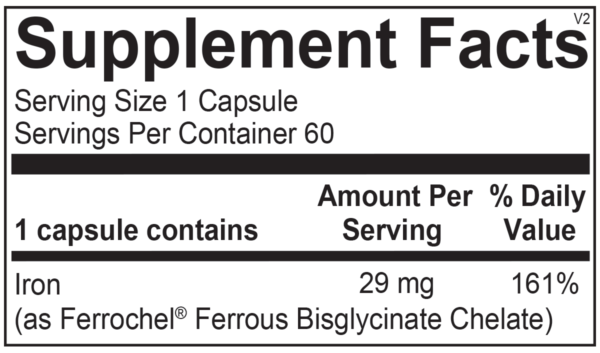 Reacted Iron | High Concentration & Gentle - 60 Capsules Oral Supplements Ortho Molecular Products 