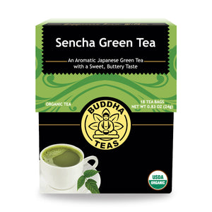 Sencha Green Tea | Organic - 18 Bleach Free Tea Bags Teas Buddha Teas 