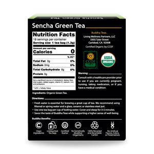 Sencha Green Tea | Organic - 18 Bleach Free Tea Bags Teas Buddha Teas 