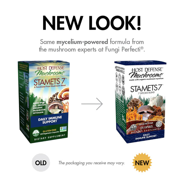 Stamets 7® | A Functional Food Mushroom Blend - 120 Capsules Oral Supplements Host Defense Mushrooms 