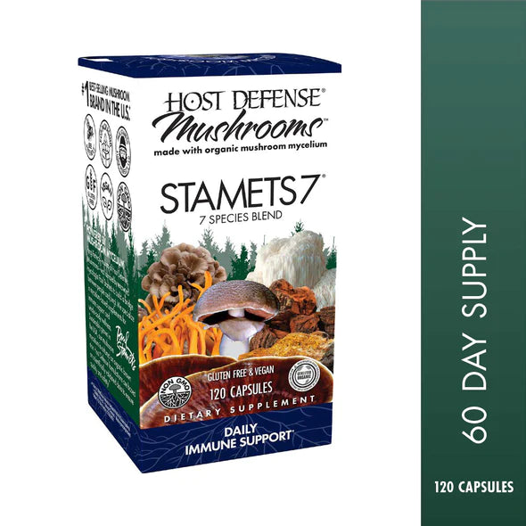 Stamets 7® | A Functional Food Mushroom Blend - 120 Capsules Oral Supplements Host Defense Mushrooms 