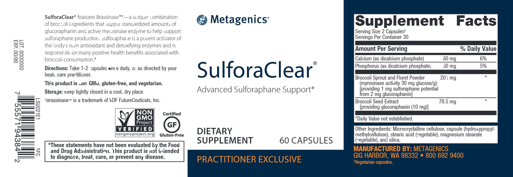 SulforaClear™ | Advanced Support for Cellular Activity - 60 Capsules Oral Supplements Metagentics 