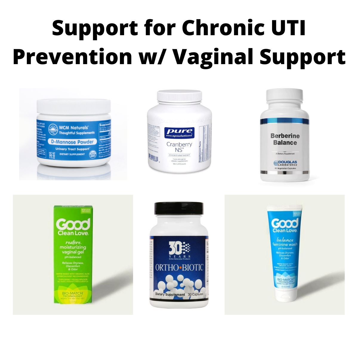 Support for Chronic UTI Prevention with Vaginal Support - 6 Items