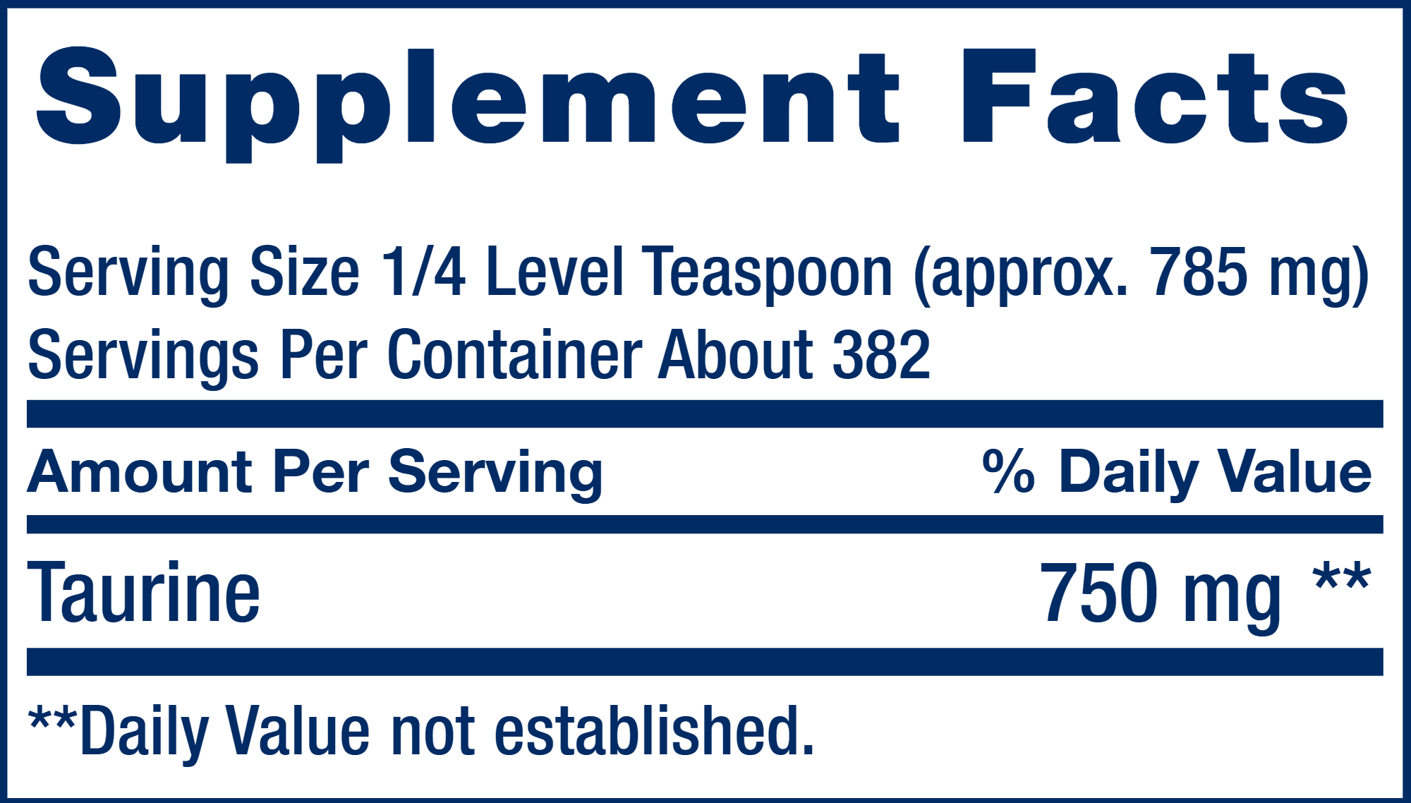Taurine Powder - 300 grams Oral Supplements Life Extension 