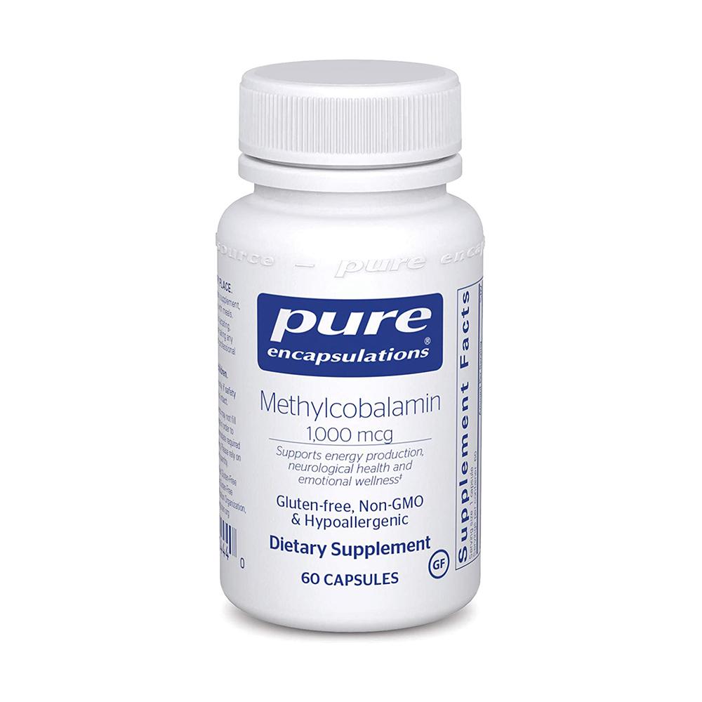 Vitamin B12 Methylcobalamin 1,000 mcg - 60 capsules Oral Supplement Pure Encapsulations 