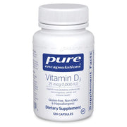 Vitamin D3 | 1,000 IU - 25 mcg - 120 & 250 Capsules Oral Supplements Pure Encapsulations 120 Capsules 