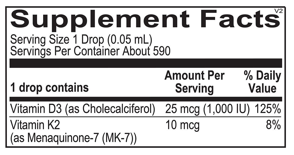 Vitamin D3 with K2 | Liquid - 1 fl oz (30 mL) Oral Supplements Ortho Molecular Products 