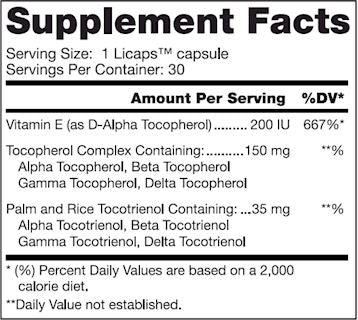 Vitamin E | Tocopherols & Tocotrienols - 30 Capsules Oral Supplements Dr. Mercola 