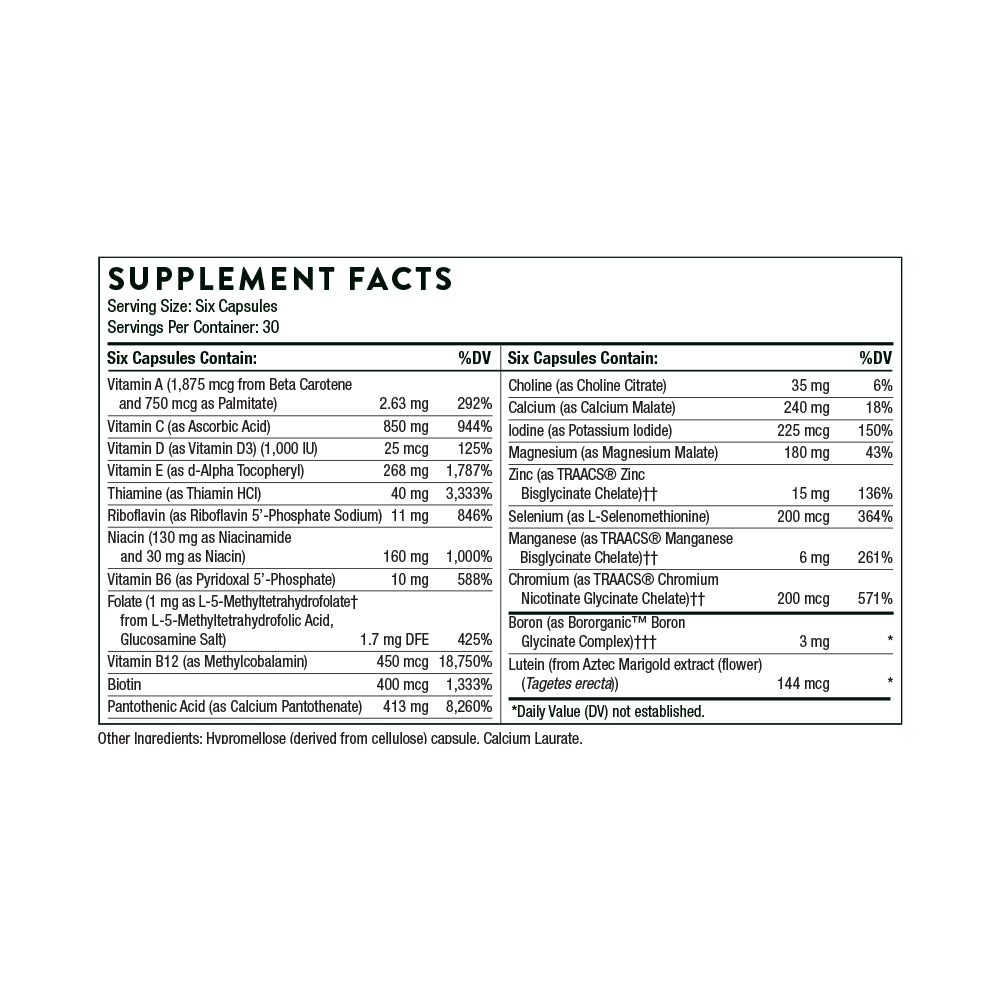 Women's Multi 50+ w/o CU FE | Comprehensive Formula - 180 Capsules Oral Supplements Thorne 